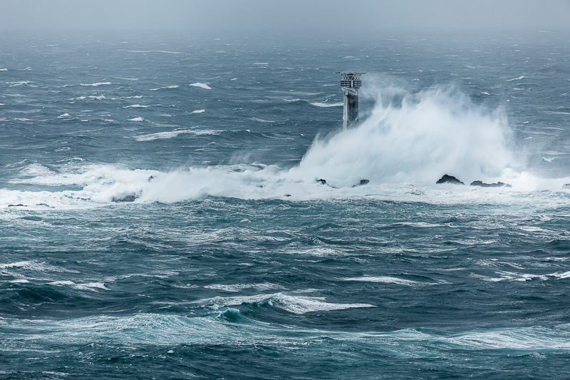 Storm Desmond, Longships Lighthouse