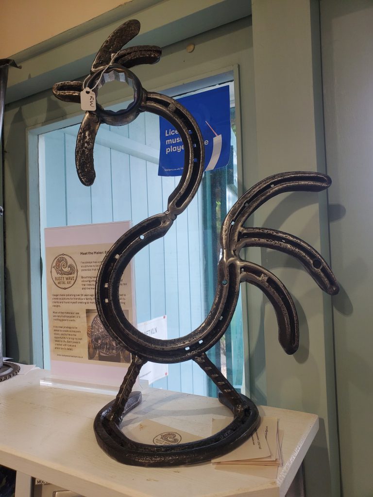 Sculptural metal rooster